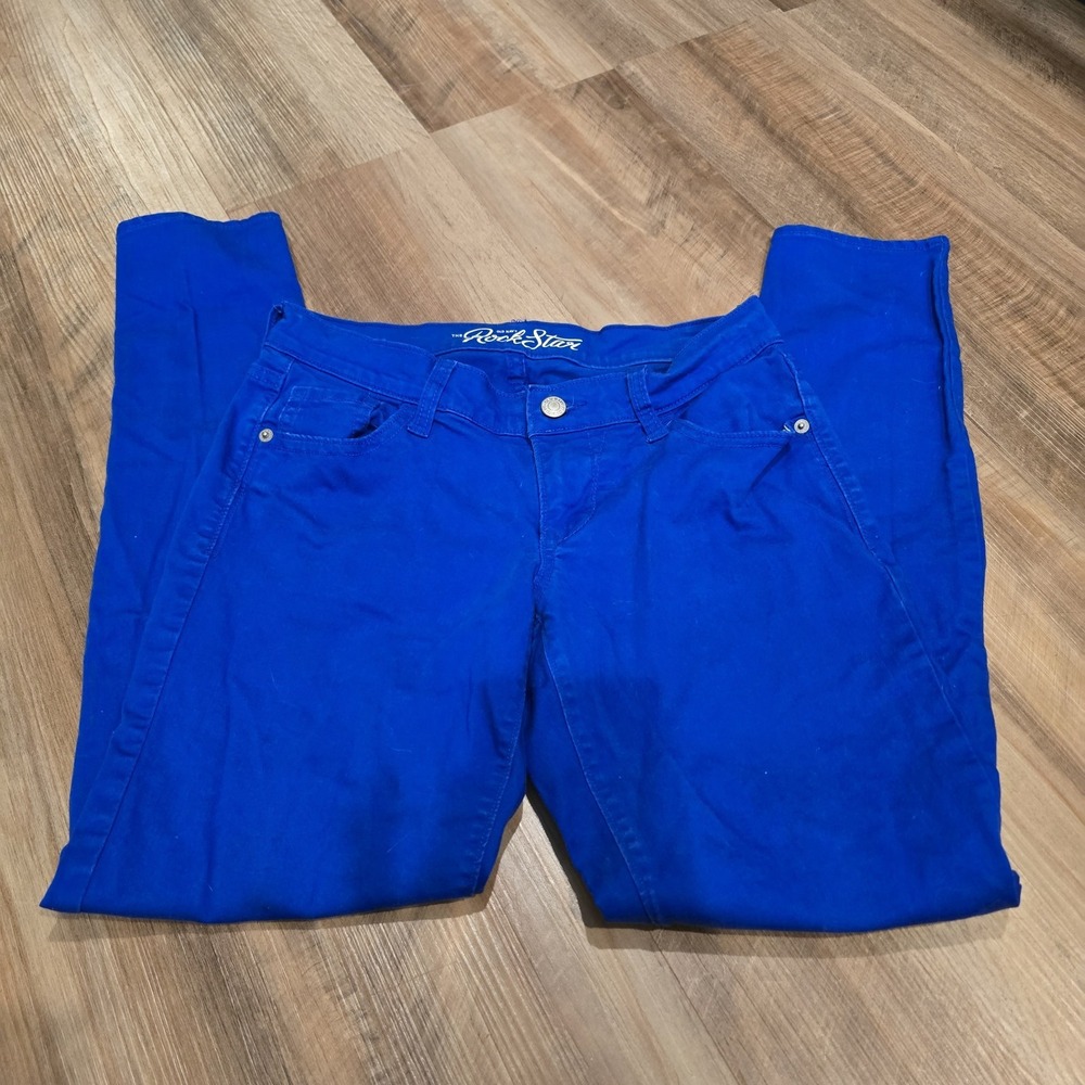 Old Navy Rockstar Skinny Jeans Womens 6 Cobalt Blue Mid Rise Stretch Pants - Picture 2 of 4